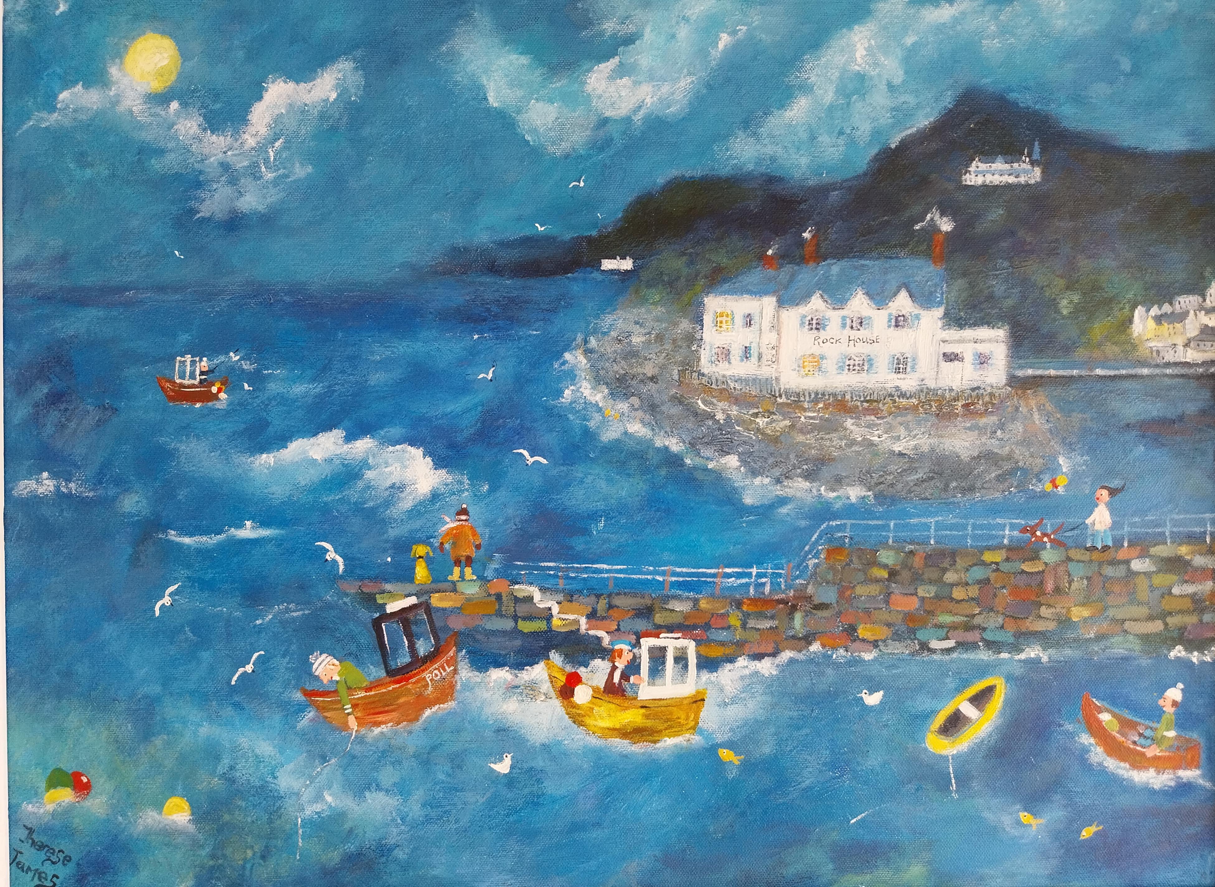 Coming Home, Rock House,  Contemporary Naive School Painting