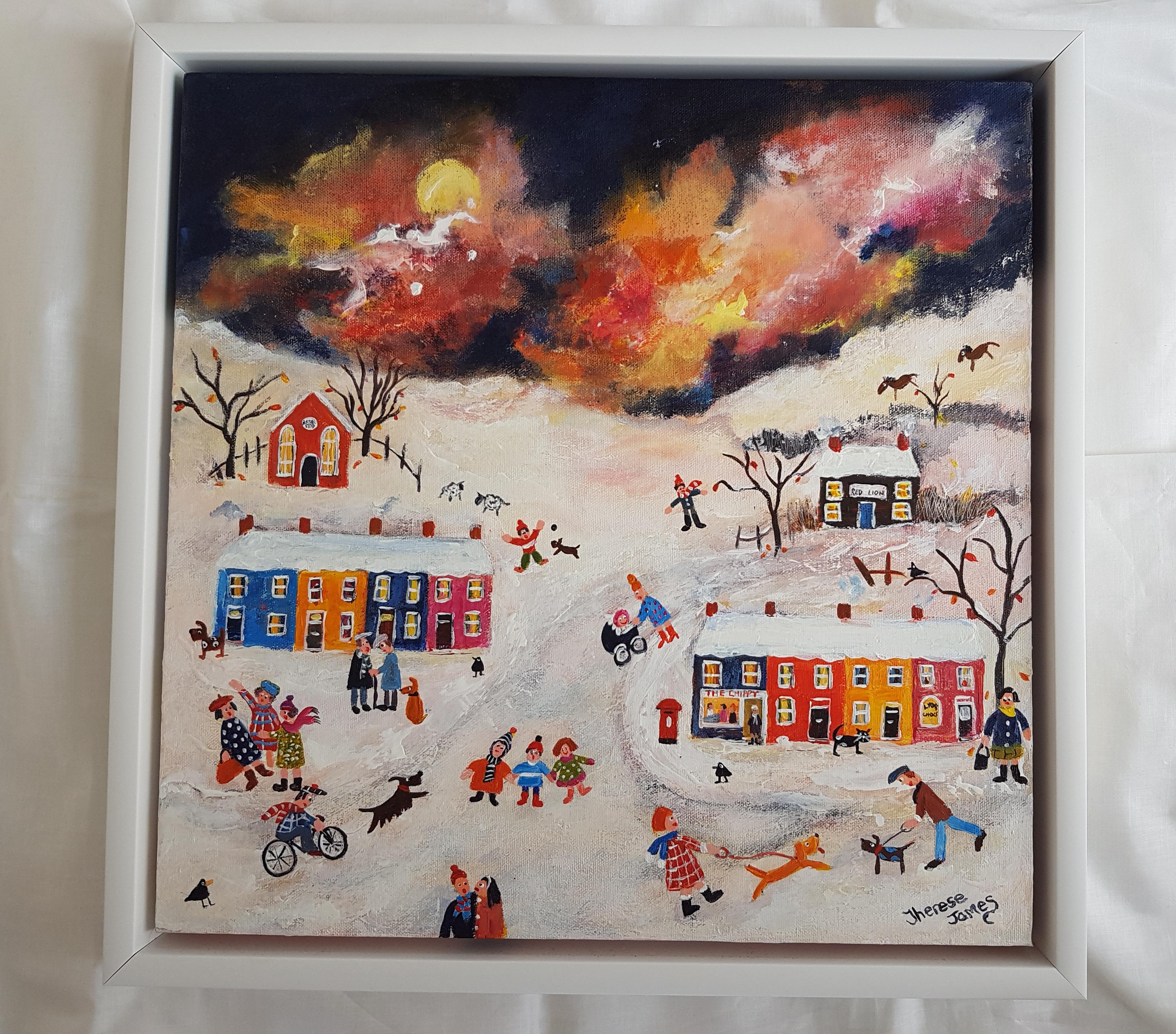 Un accogliente pomeriggio d'inverno - Painting di Therese James