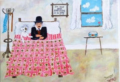 Cwtches With Charlie, Contemporary Figurative Painting