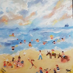 Donkey Days . Contemporary Naive School Painting