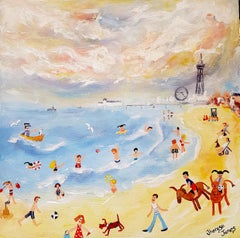 Used Donkey Days On The Sand. Contemporary Naive School Painting