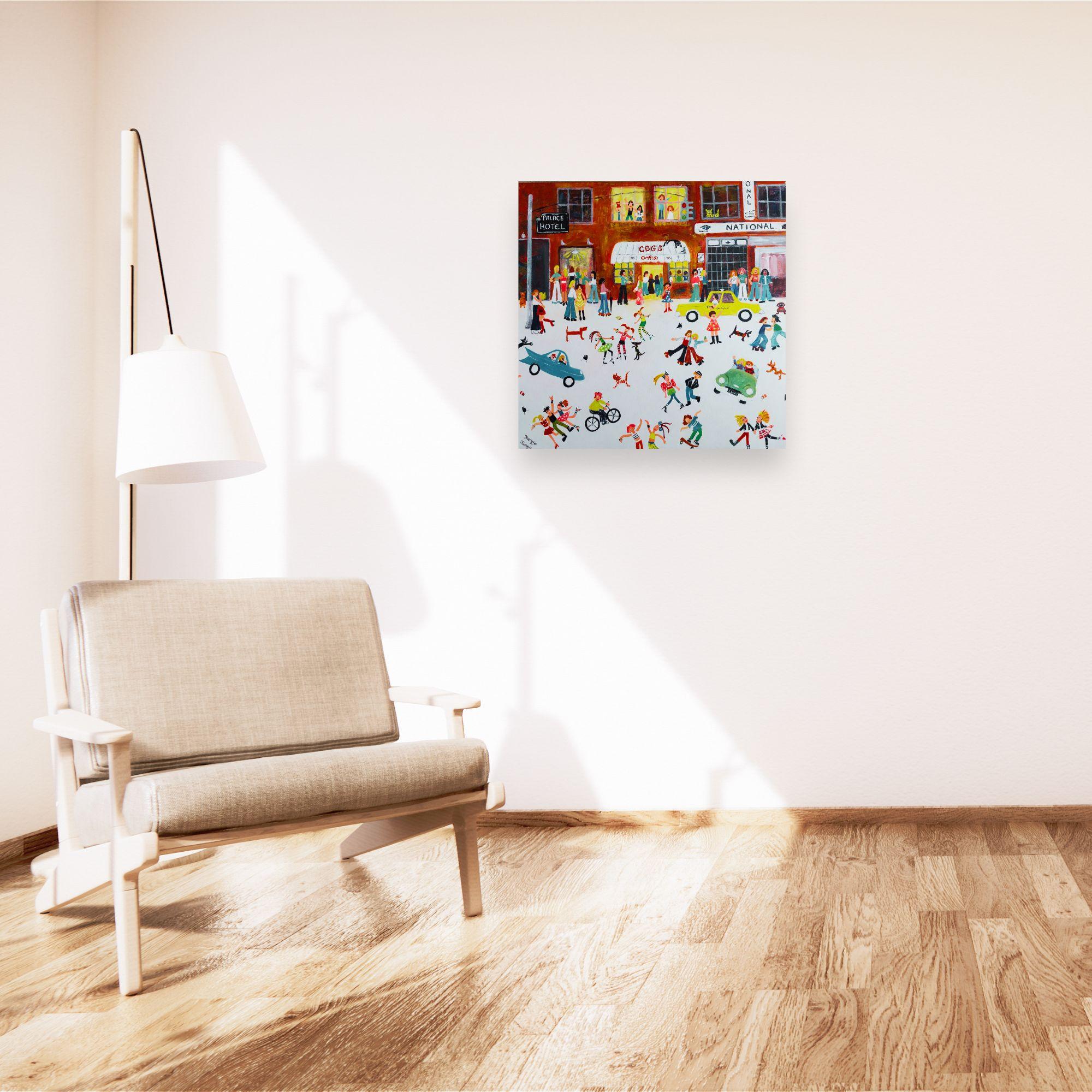 Funky Punky Rockers (New York) - original cityscape painting-contemporary Art For Sale 4