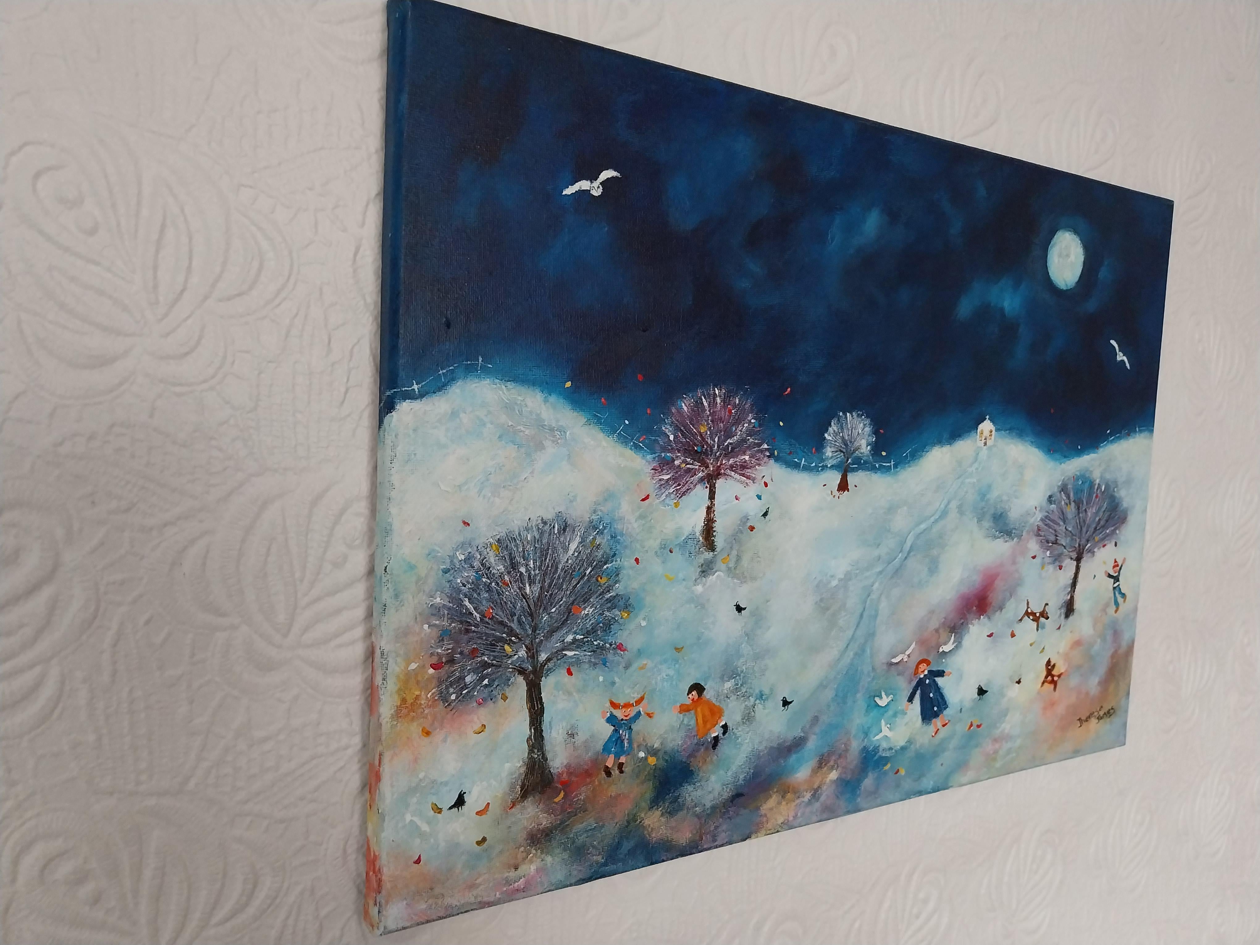 Pace e gioia in pillole.  Pittura figurativa contemporanea della Scuola Naive - Painting Outsider Art di Therese James