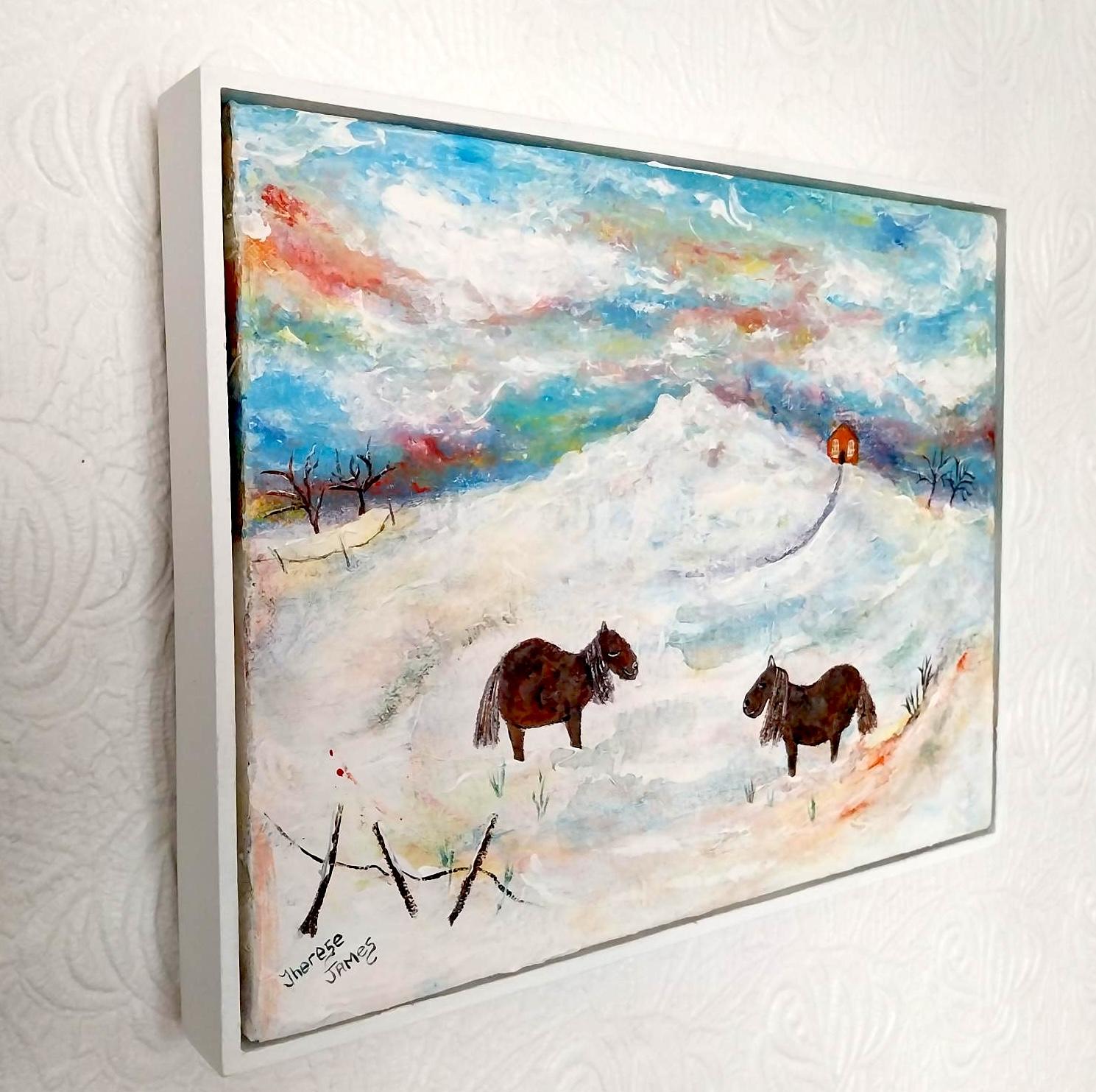 Peace Ponies.  Contemporary Welsh Landscape Painting For Sale 1