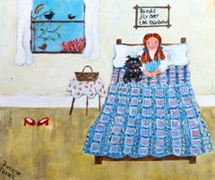 Red Shoes and Rainbows, Dorothy, Contemporary Figurative Painting