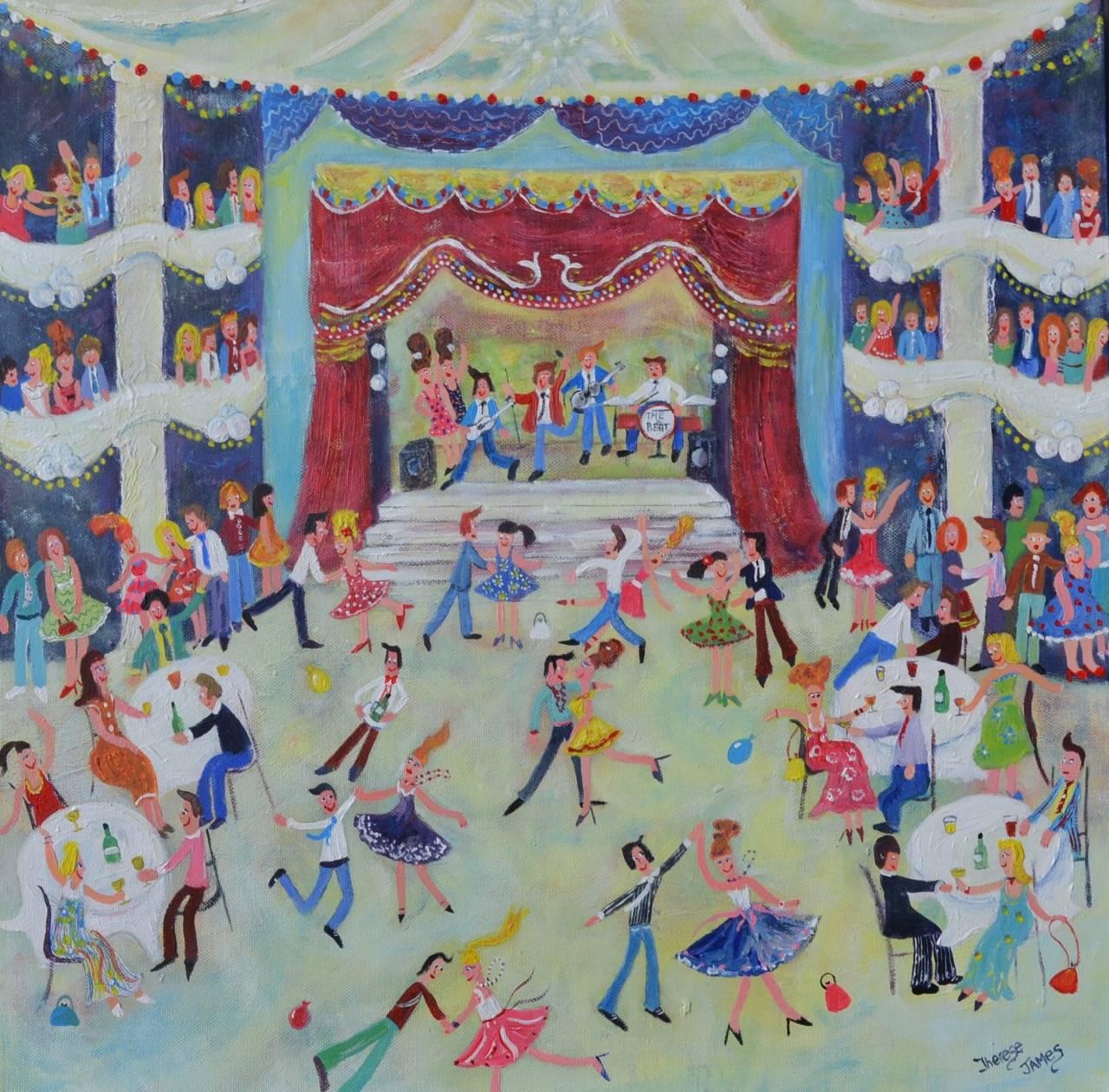 Figurative Painting Therese James - Samedi de nuit, peinture figurative contemporaine
