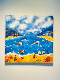 Sea Shanty-original seascape-figurative cityscape painting-contemporary Art