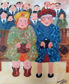 Soul Sisters At Chapel. Contemporary Figurative Painting