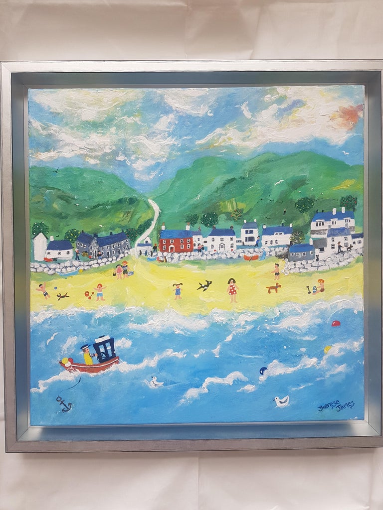 Sunny Days In Our Happy Place. Contemporary Naive School Painting For Sale 1