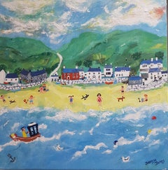 Sunny Days In Our Happy Place. Contemporary Naive School Painting