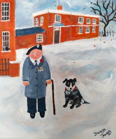 The Veteran and His Pal. Contemporary Figurative Painting