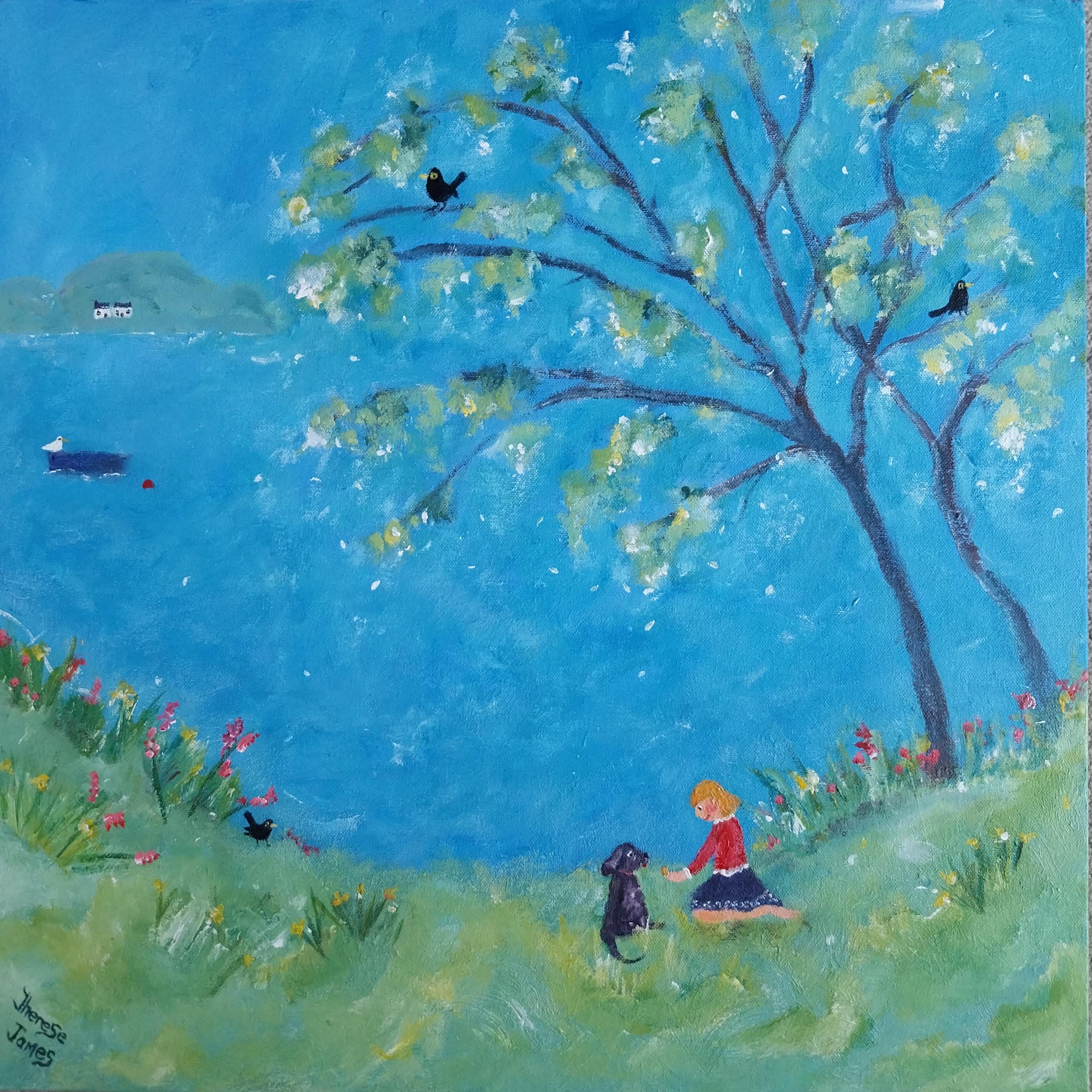 True Love-Pittura acrilica figurativa originale di paesaggio marino-Arte contemporanea