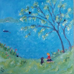 Amor verdadero-pintura acrílica figurativa original de paisaje marino-Arte contemporáneo