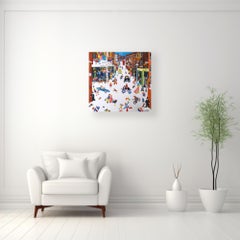 Als alles noch Groovy war-originelle Stadtlandschaft London Gemälde-zeitgenössische Kunst