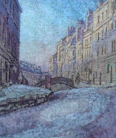 Bath Townscape - British Post Impressionist art oil painting cityscape street
