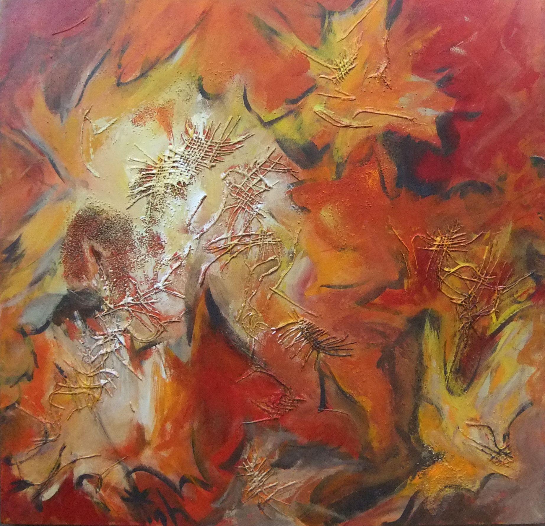 Abstract Painting di Therese Lydia Joseph - Medley di aceri, Pittura, Acrilico su tela
