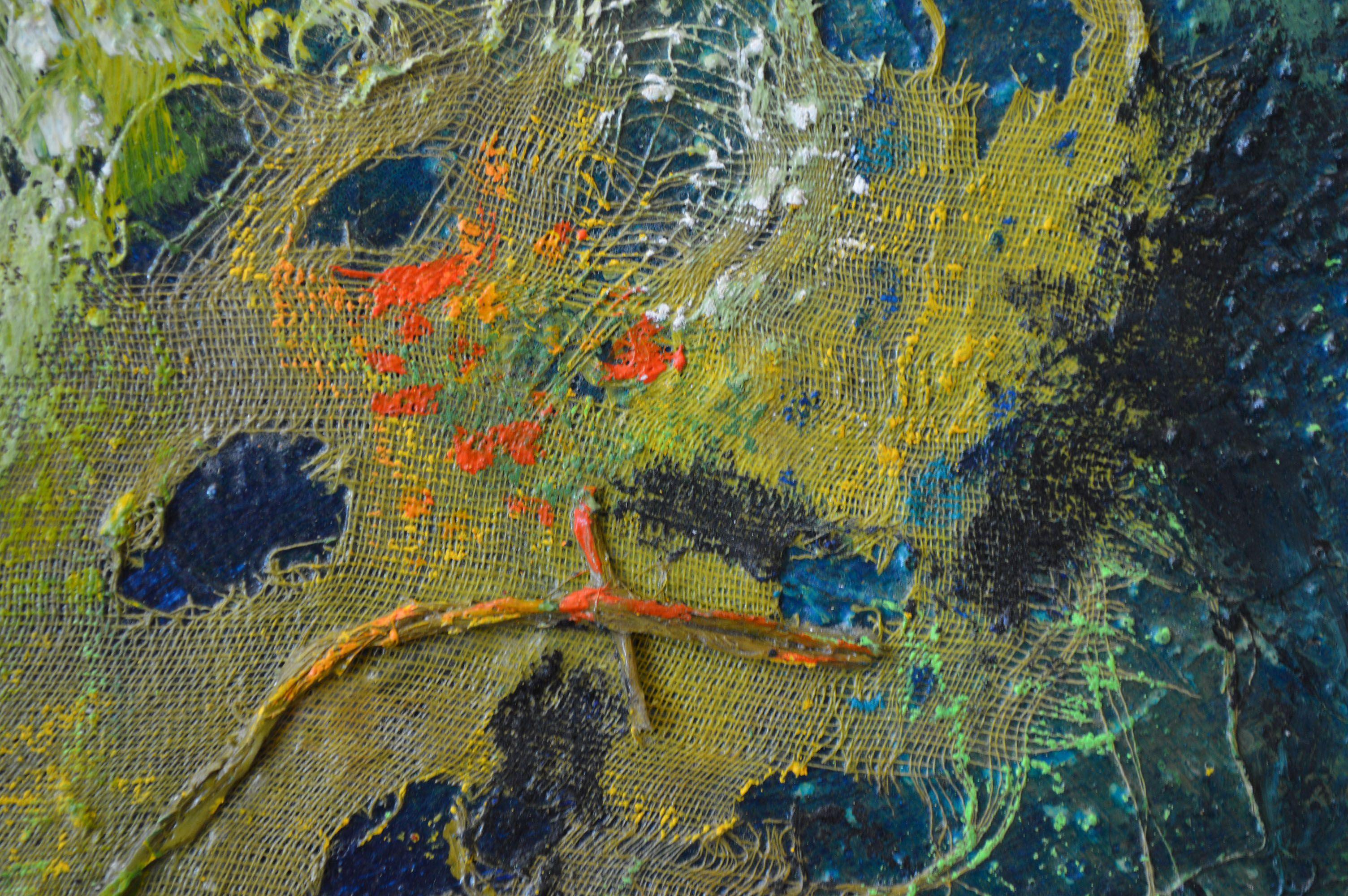 Arces bajo la lluvia, Pintura, Acrílico sobre panel de madera - Painting Abstracto de Therese Lydia Joseph