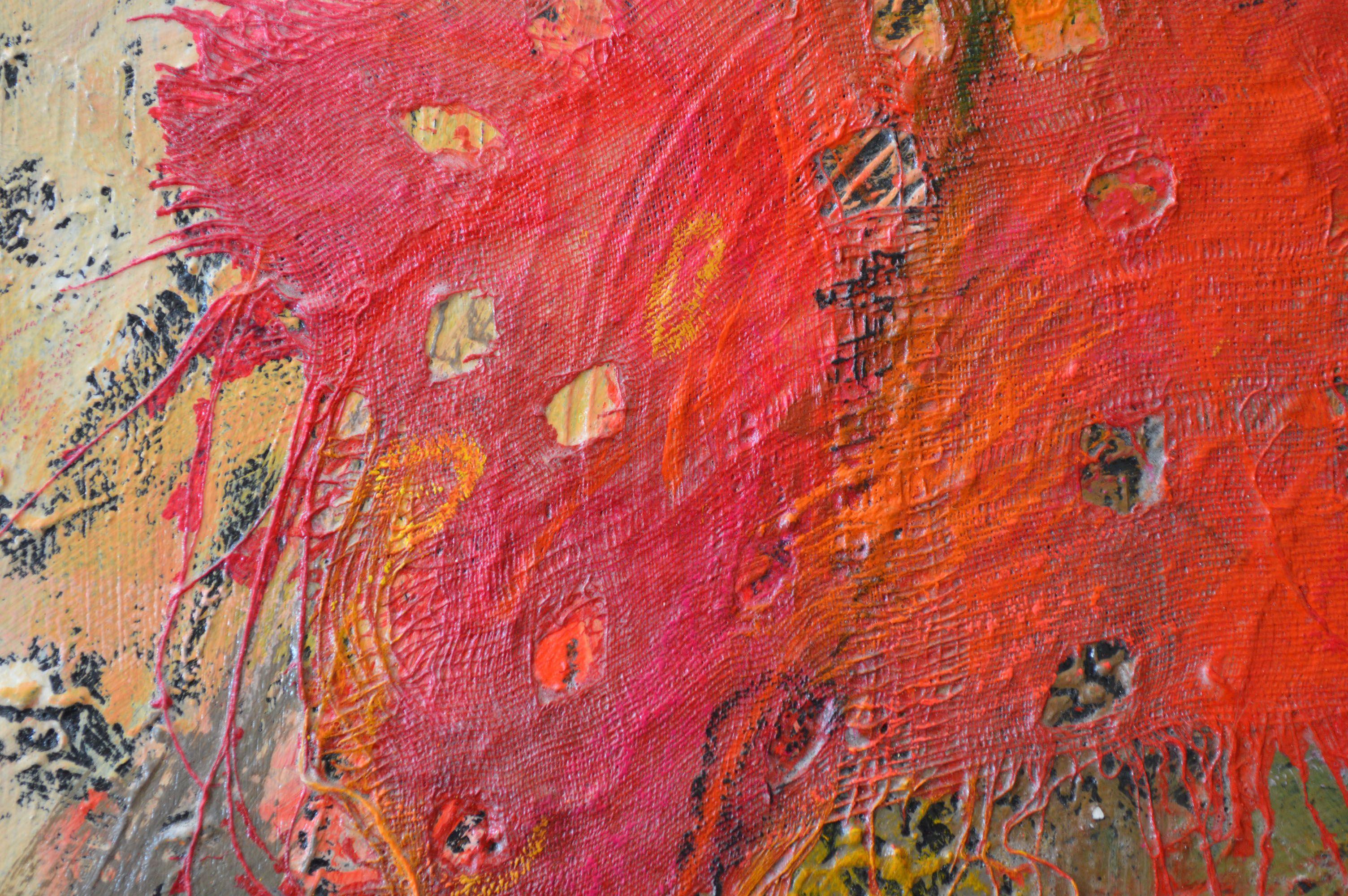 Aceri sulle rocce, Pittura, Acrilico su pannello di Wood - Painting di Therese Lydia Joseph