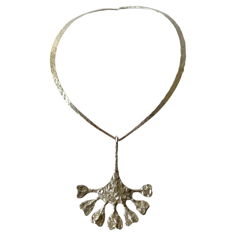 Theresia Hvorslev for Mema Swedish Modern Sterling Silver Pendant Necklace For Sale