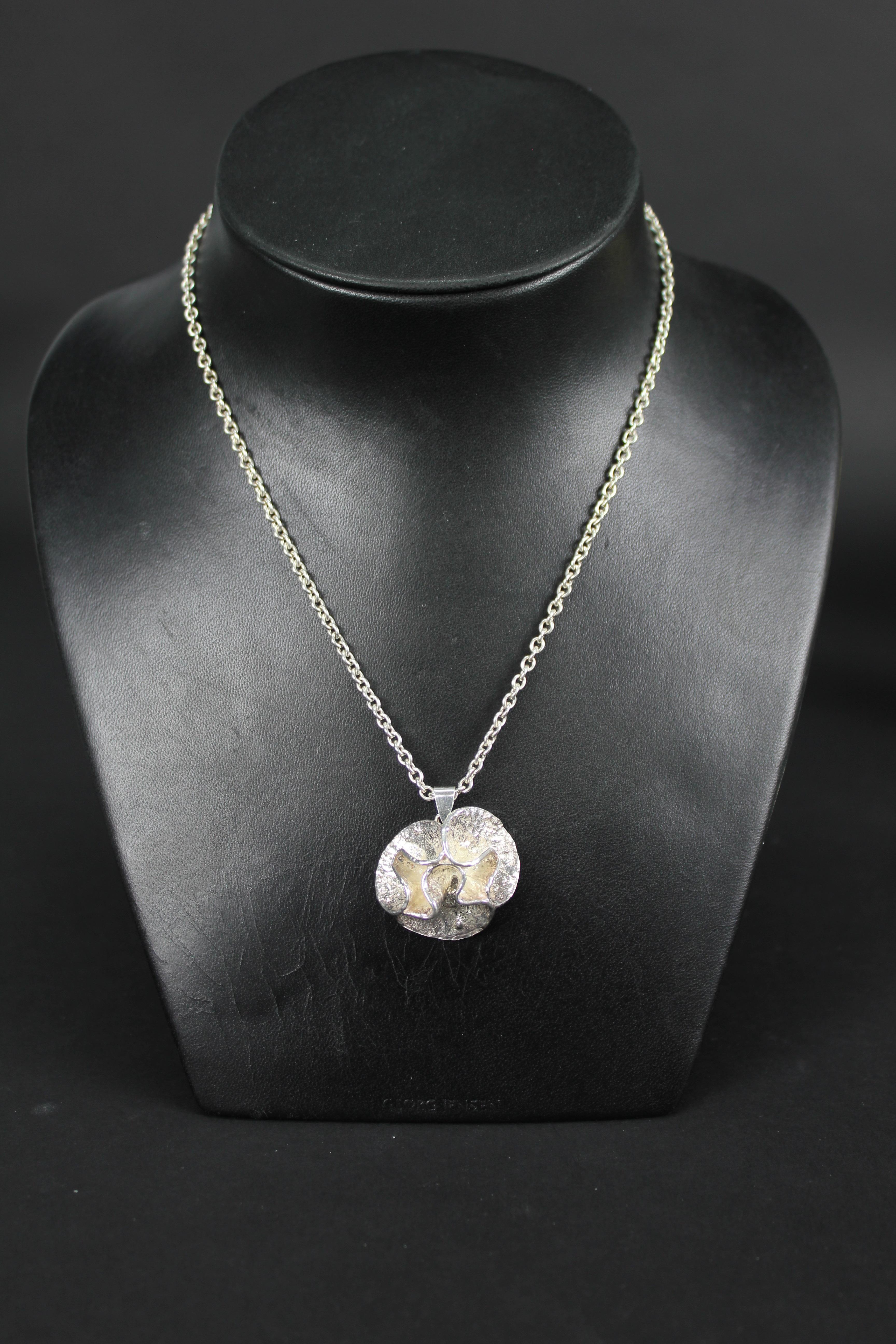 Modernista Ciondolo Theresia Hvorslev Collana in argento sterling 1976 in vendita