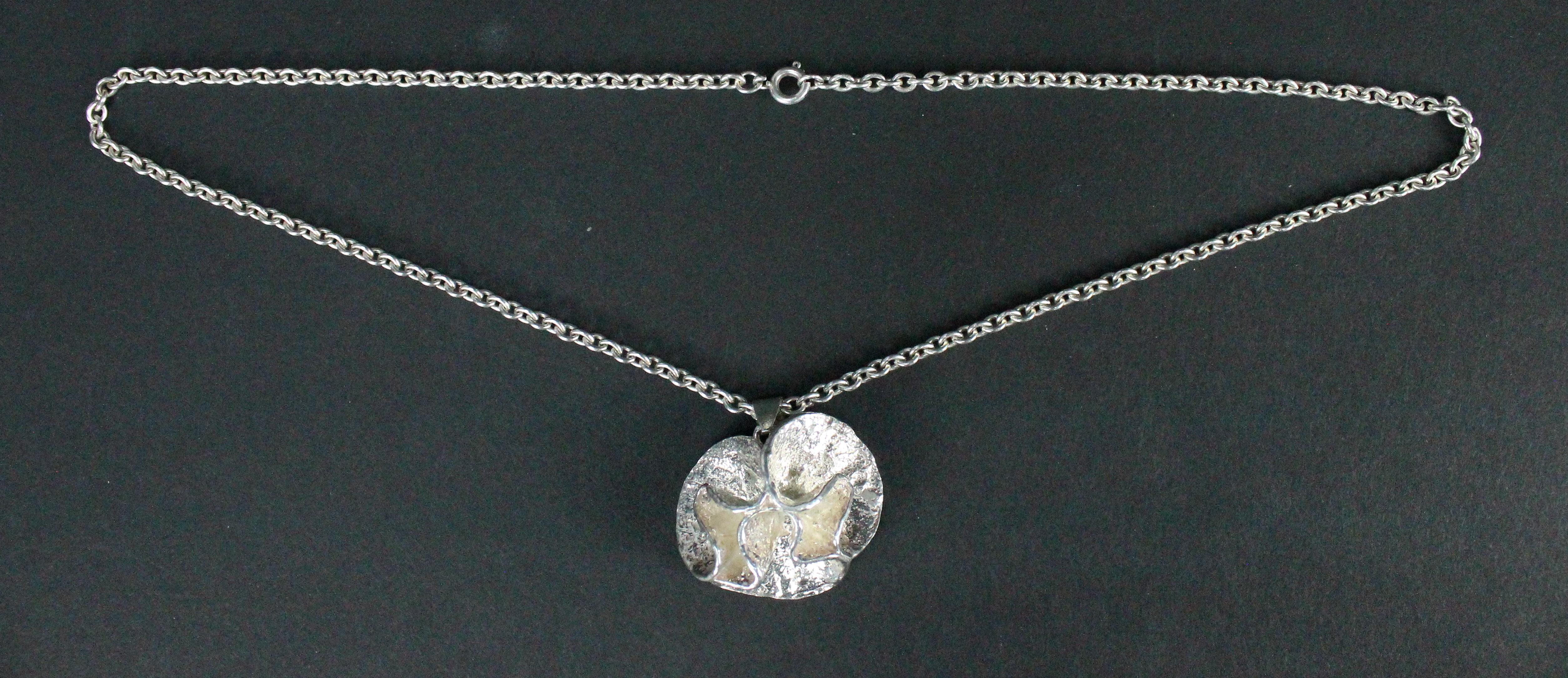 Women's Theresia Hvorslev Pendant Sterling Silver 1976 Necklace For Sale
