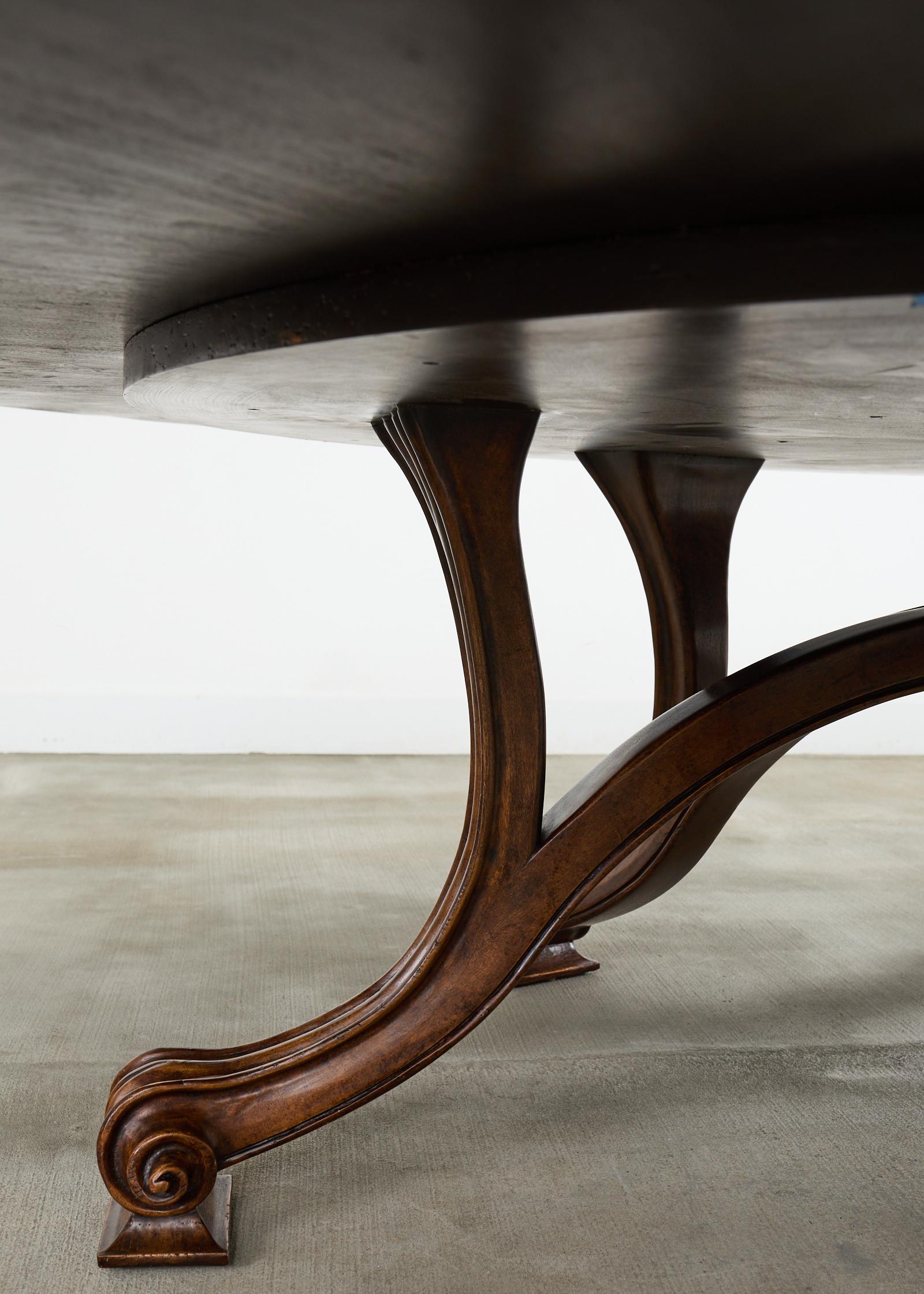 Therien Studio for Dessin Fournir Walnut Volute Dining Table For Sale 6