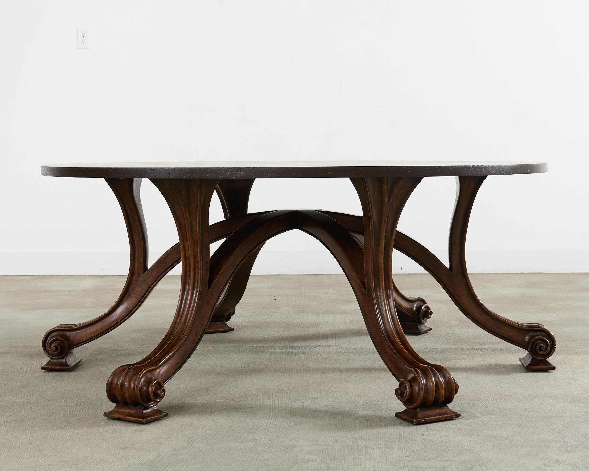 Therien Studio for Dessin Fournir Walnut Volute Dining Table For Sale 12