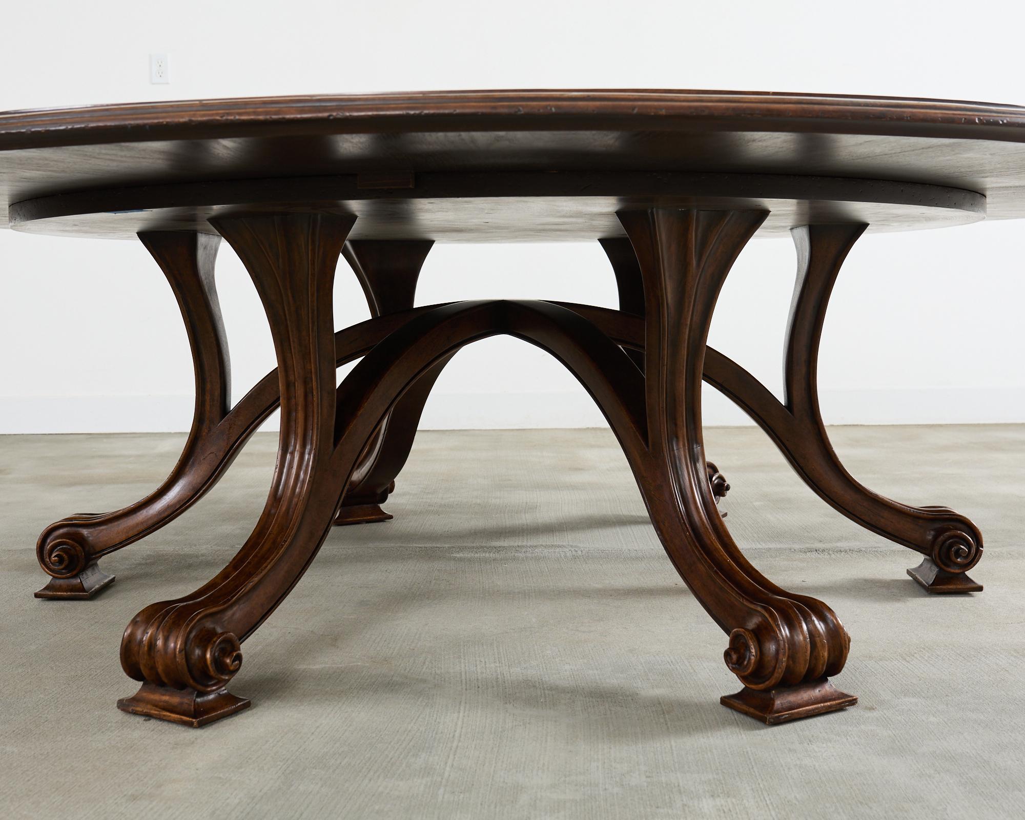 Therien Studio for Dessin Fournir Walnut Volute Dining Table For Sale 2