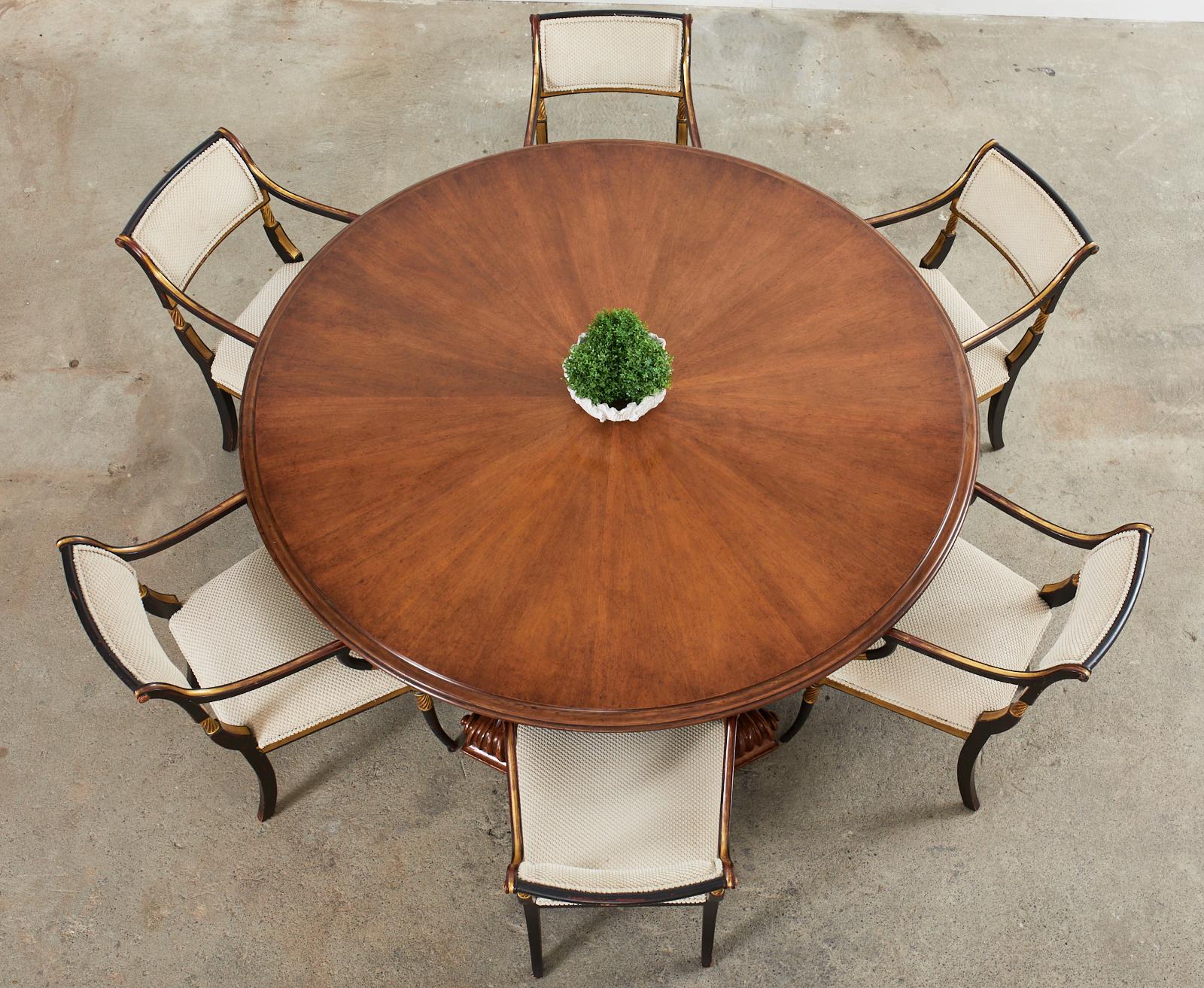 Baroque Therien Studio Workshop Walnut Volute Dining Table with Leaves