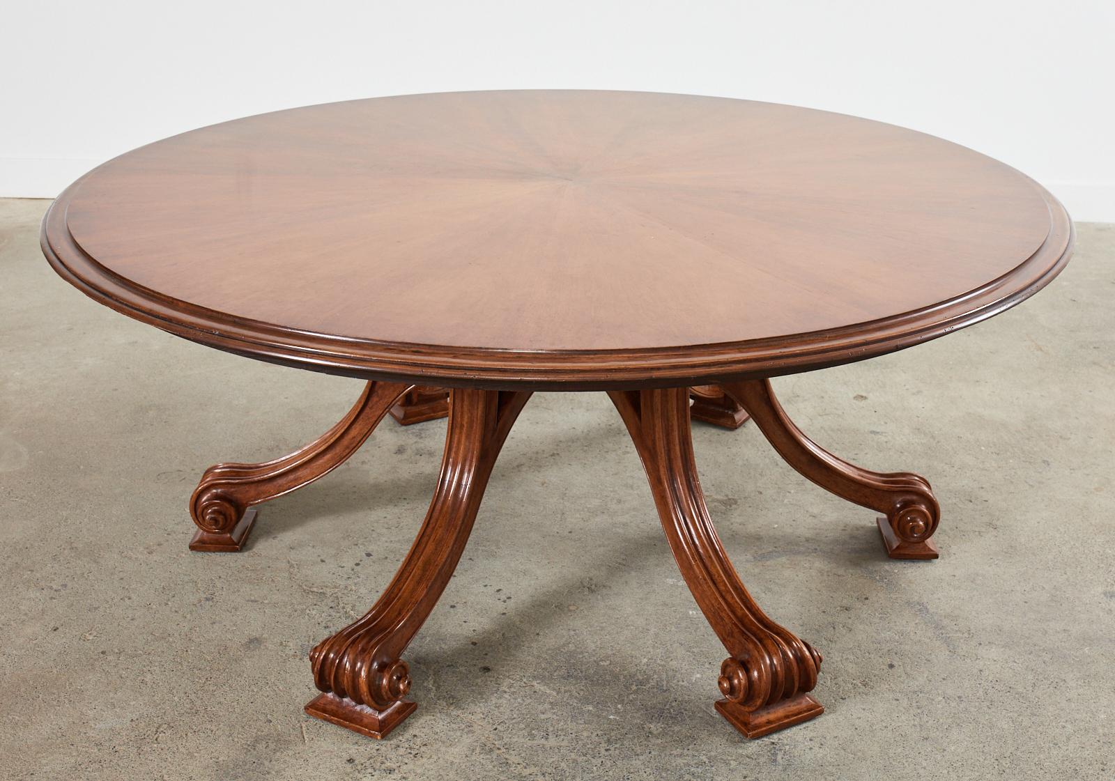 American Therien Studio Workshop Walnut Volute Dining Table with Leaves