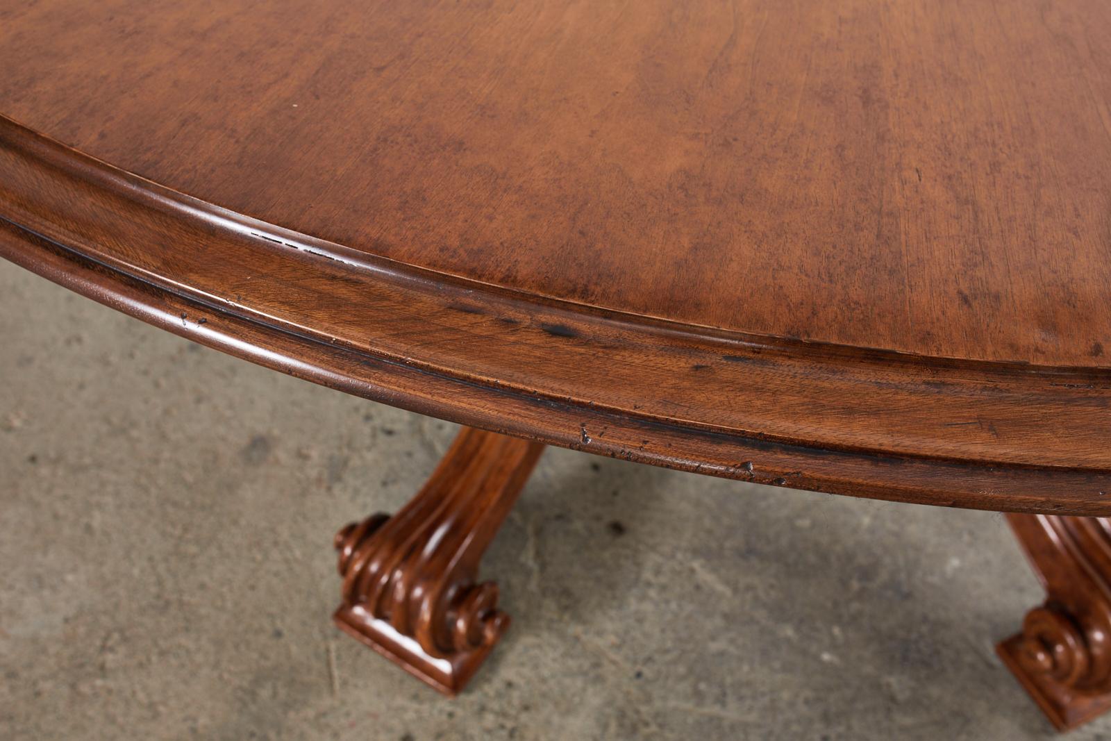 Therien Studio Workshop Walnut Volute Dining Table with Leaves In Good Condition In Rio Vista, CA