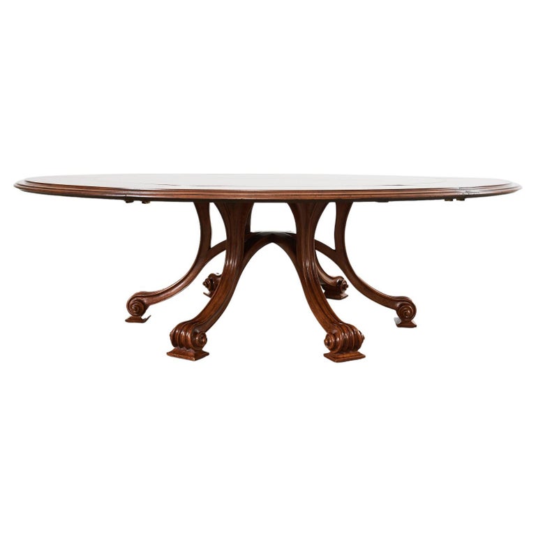 Therien Studio Walnut Volute Dining Table with Leaves For Sale