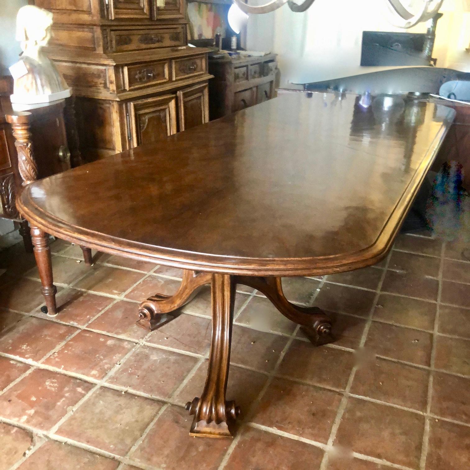 Amazing quality dining or boardroom table. This is a custom dining table of magnificent proportions and quality details. 
 The Therien Studio Workshops is one of the most sought after and finest in the country. The table is 10 feet long 48 wide 30