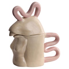 "Thérière" - Sculptural Teapot in White High-Fired Stoneware, Handcrafted