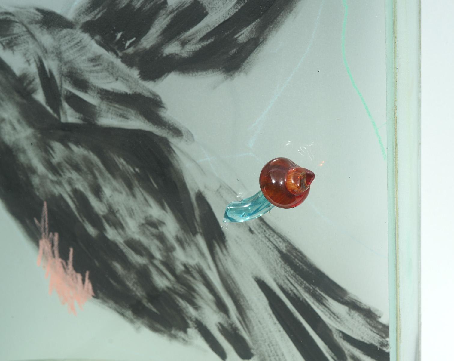 Mid-Century Modern Boîte de sculpture murale Therman Statom en verre d'art 3D 16
