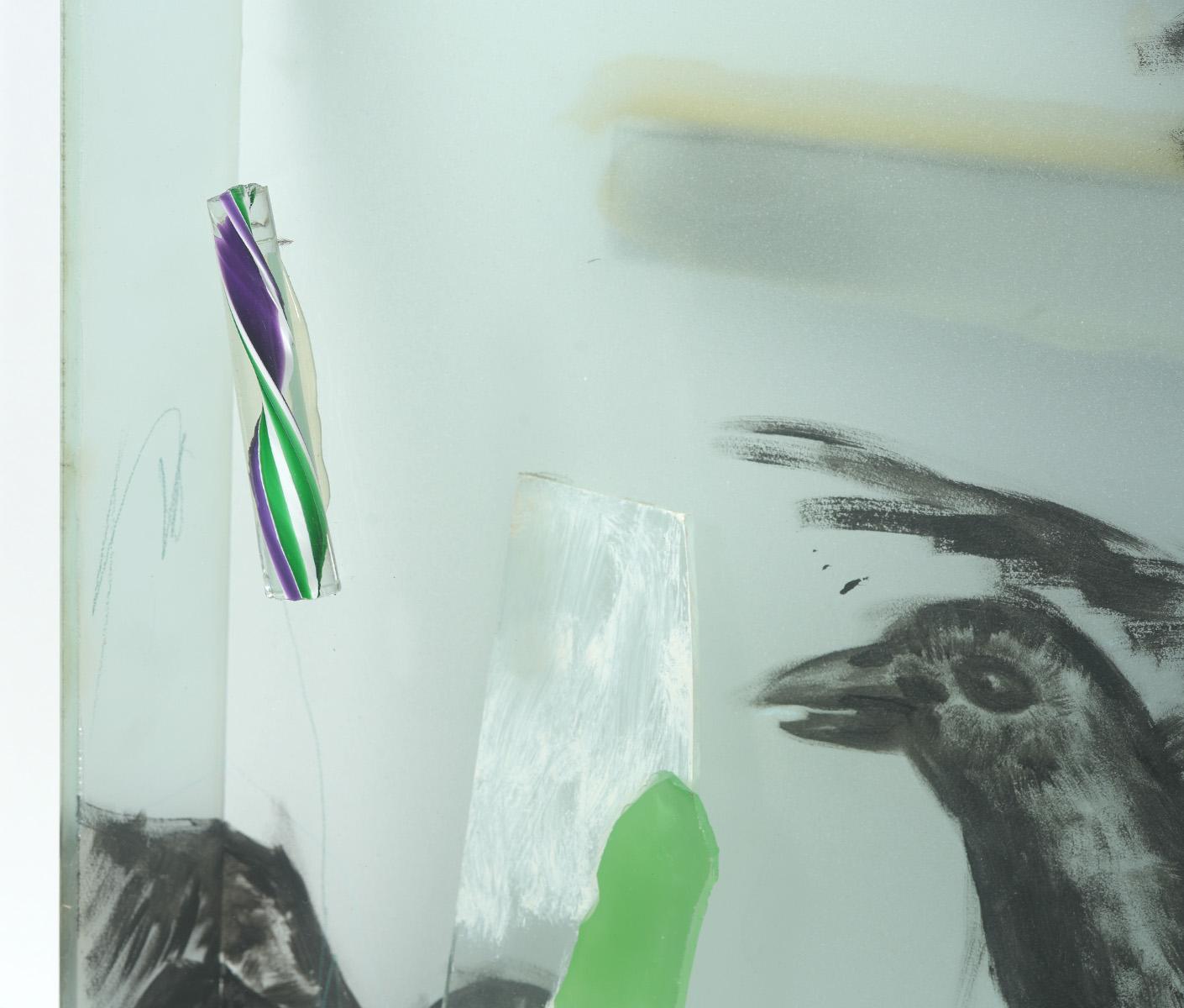 Américain Boîte de sculpture murale Therman Statom en verre d'art 3D 16