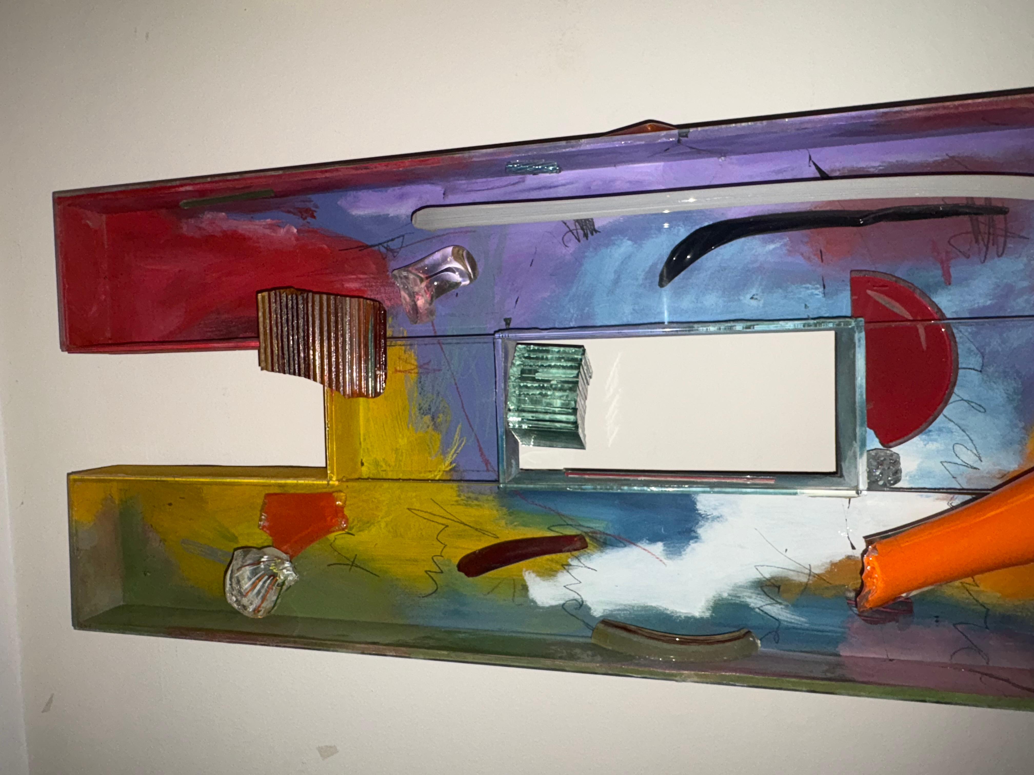 Therman Statom Ladder glass painted sculpture. In good condition. Measures 84x16x5. I will not ship this item it must be picked up or buyer must arrange shipping delivery.