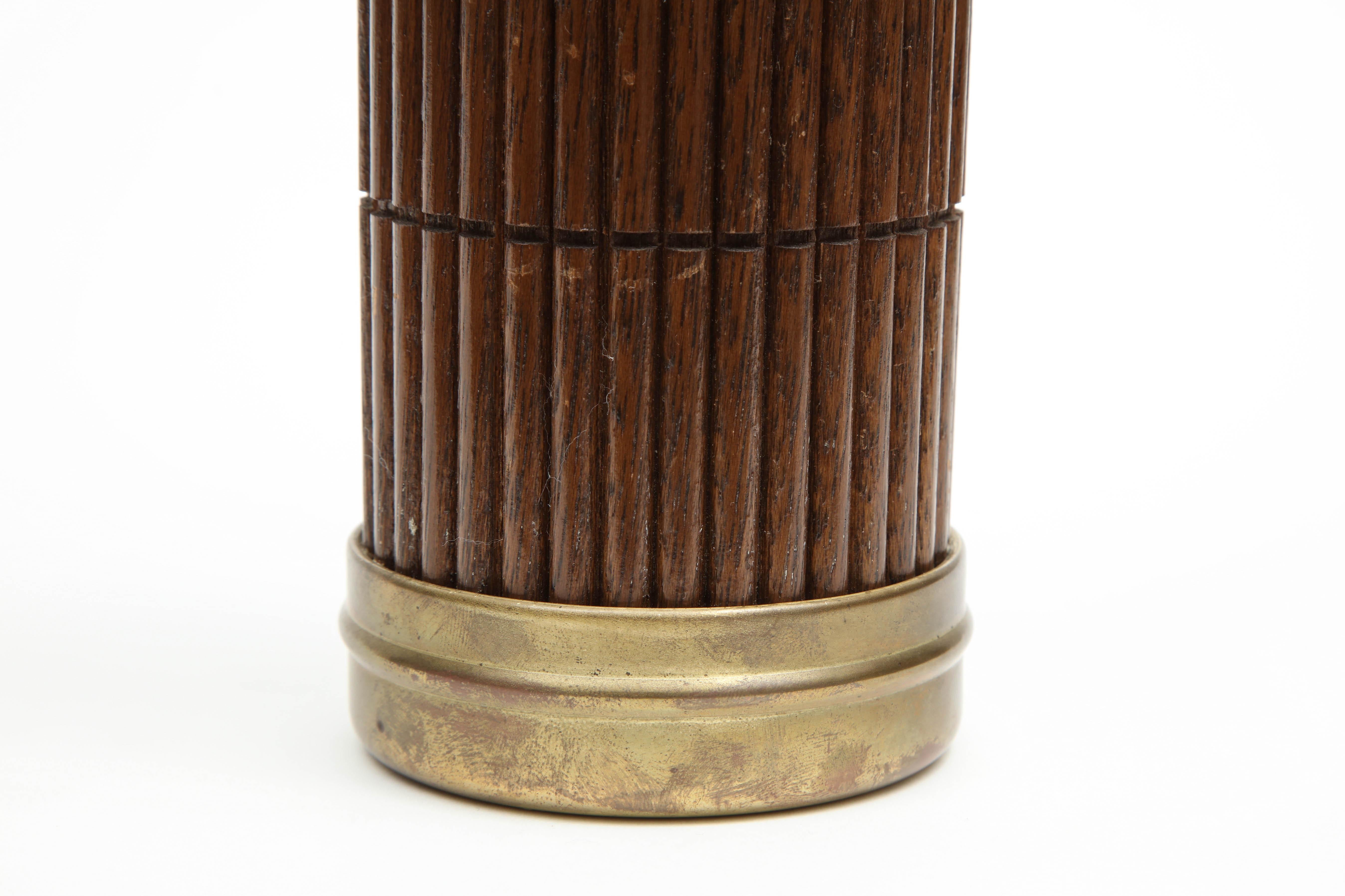 Hand-Crafted Thermo from Japan, Midcentury, Brown Bamboo with Metal Details, C 1950, Japan For Sale