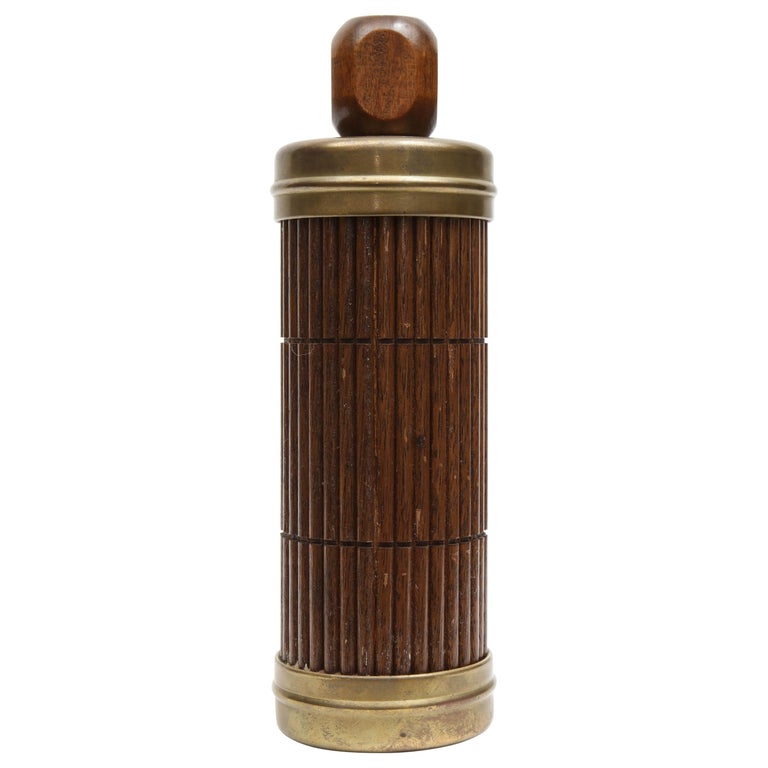 Thermo from Japan, Mid-Century, circa 1950, Bamboo, Brown with Metal Details For Sale