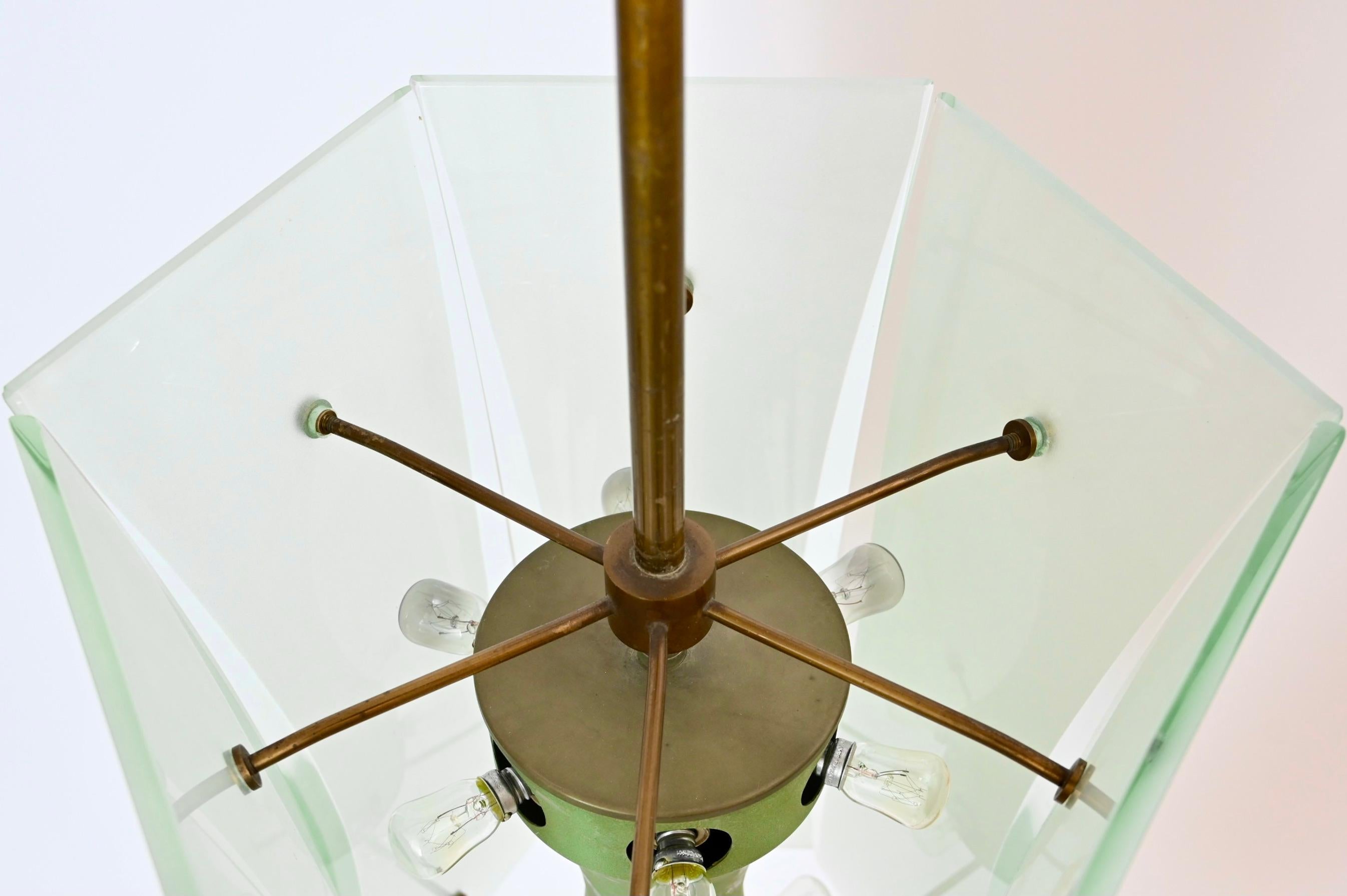 Thermoformed Glass Ceiling Light by Max Ingrand for Fontana Arte, Italy In Good Condition In London, GB