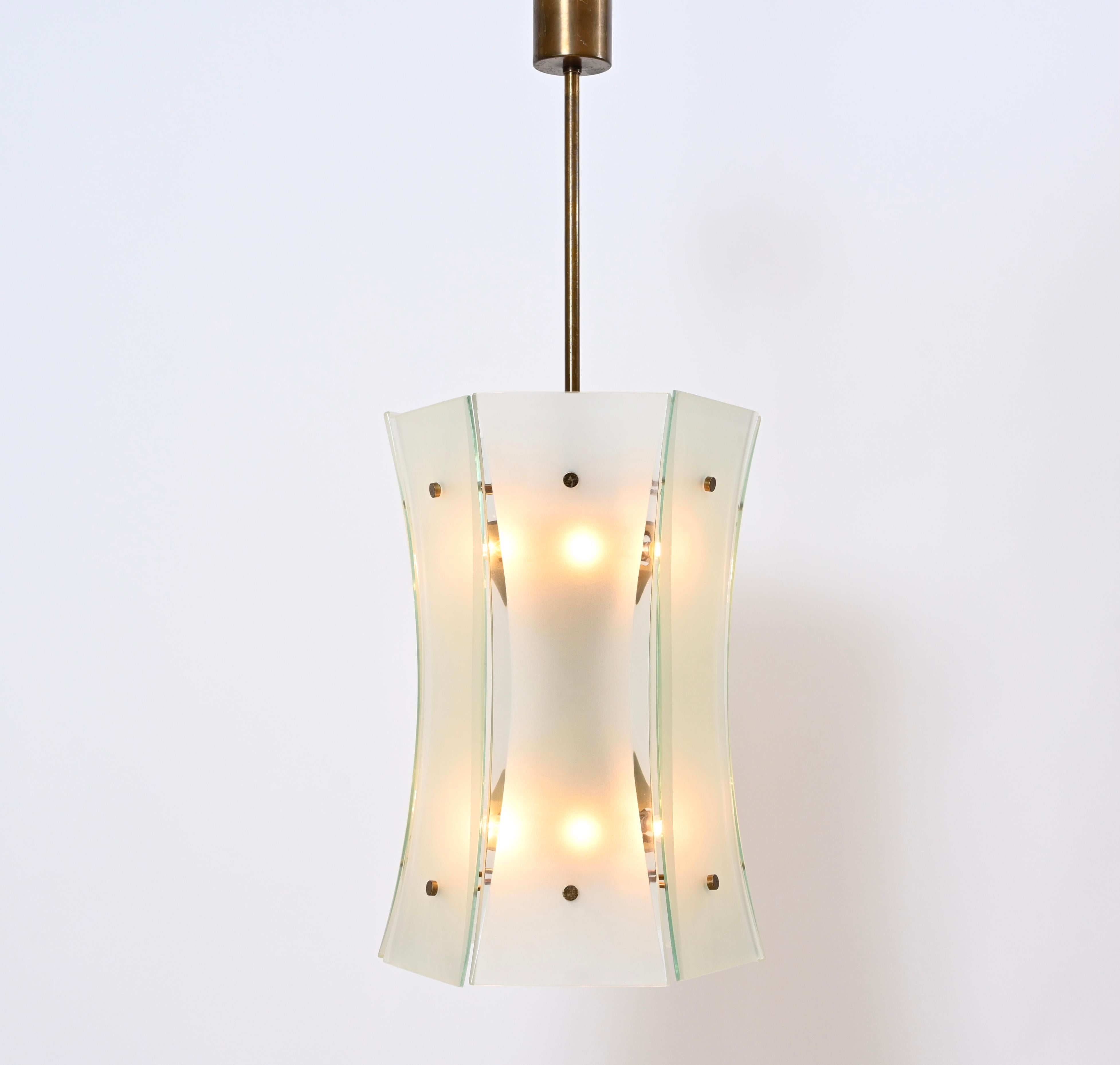 Thermoformed Glass Ceiling Light by Max Ingrand for Fontana Arte, Italy 1