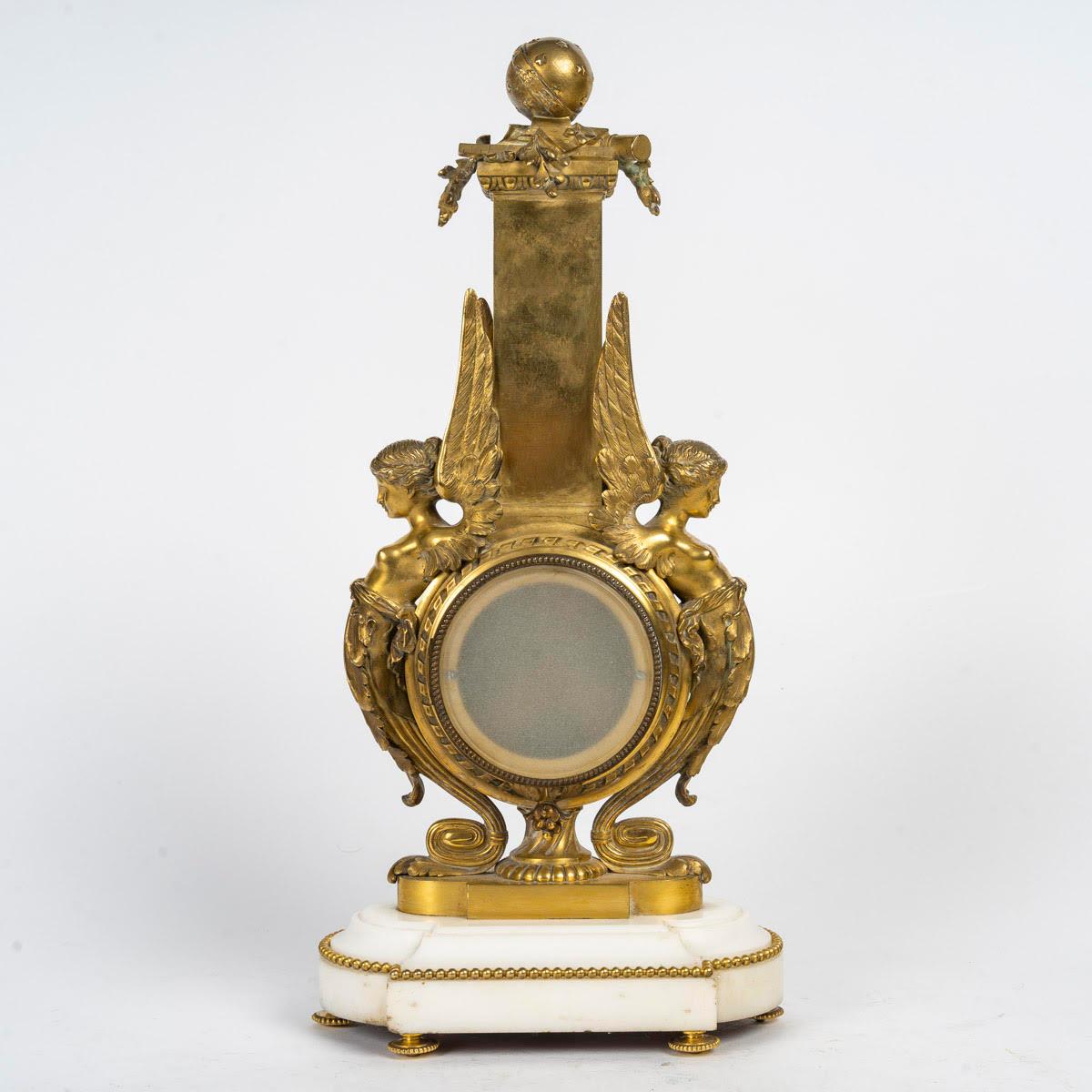 Termometro e barometro in bronzo dorato, periodo Napoleone III, XIX secolo. in vendita 2