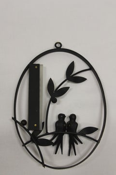 Thermometer with Bird, Brass and Wood, Walter Bosse/Hertha Baller Vienna