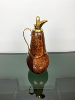Thermos Caraffe Pitcher in Goatskin and Brass by Aldo Tura, 1960s, Italy