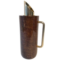 Vintage Thermos Caraffe Pitcher in Goatskin by Aldo Tura, Mid-Century Modern