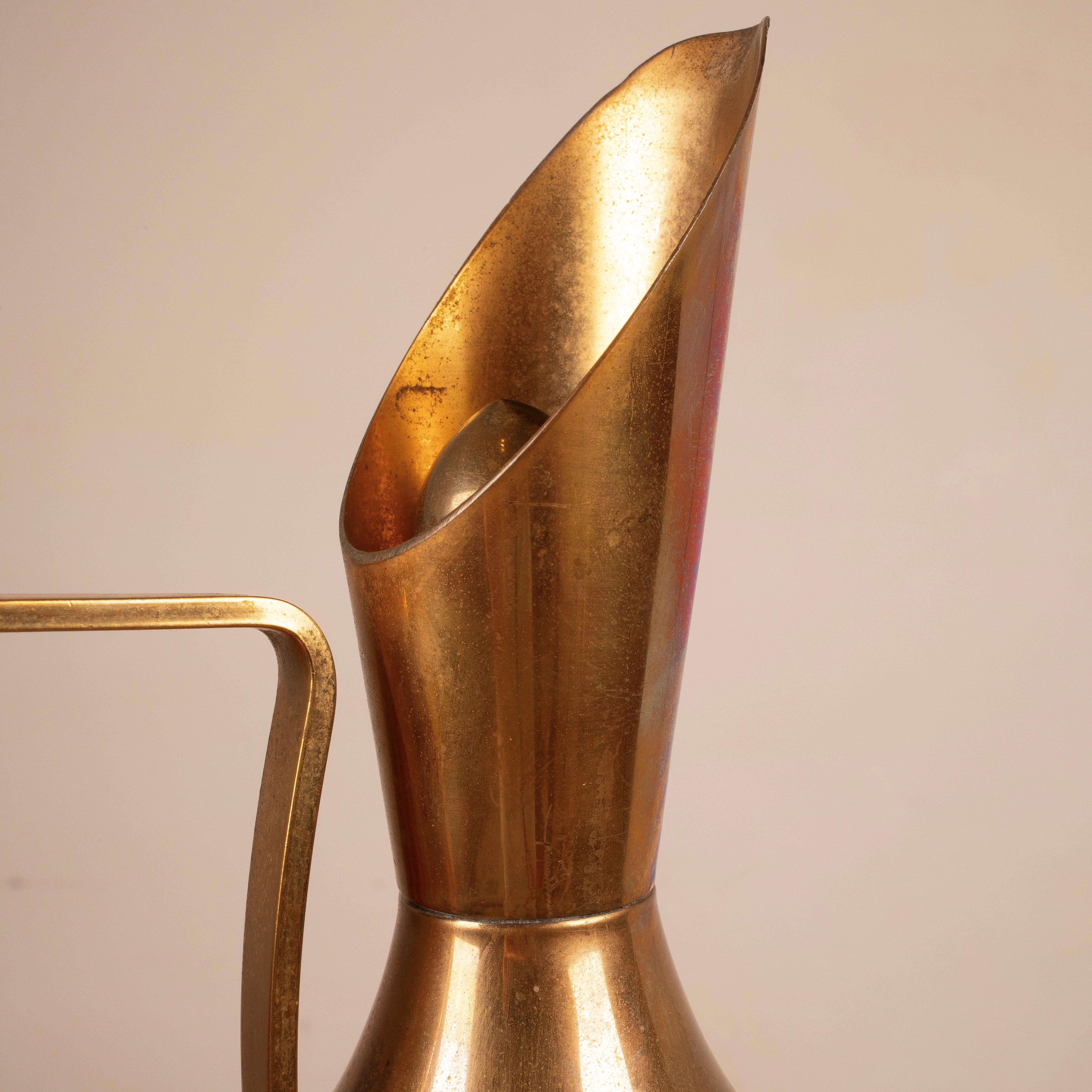 Thermoskanne aus grauem Pergament und Messing von Aldo Tura, 1960 im Angebot 11