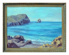 Mid Century Baja de San Carlos Landscape, Original Oil on Linen