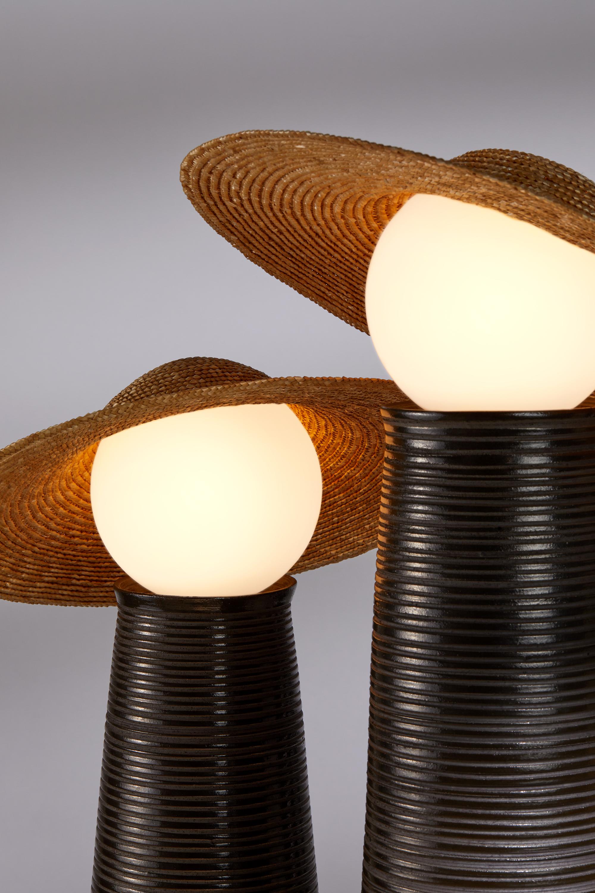 Arts and Crafts Théros Orbita Ceramic Table Lamp Small by Aristotelis Barakos x Giannis Zois For Sale