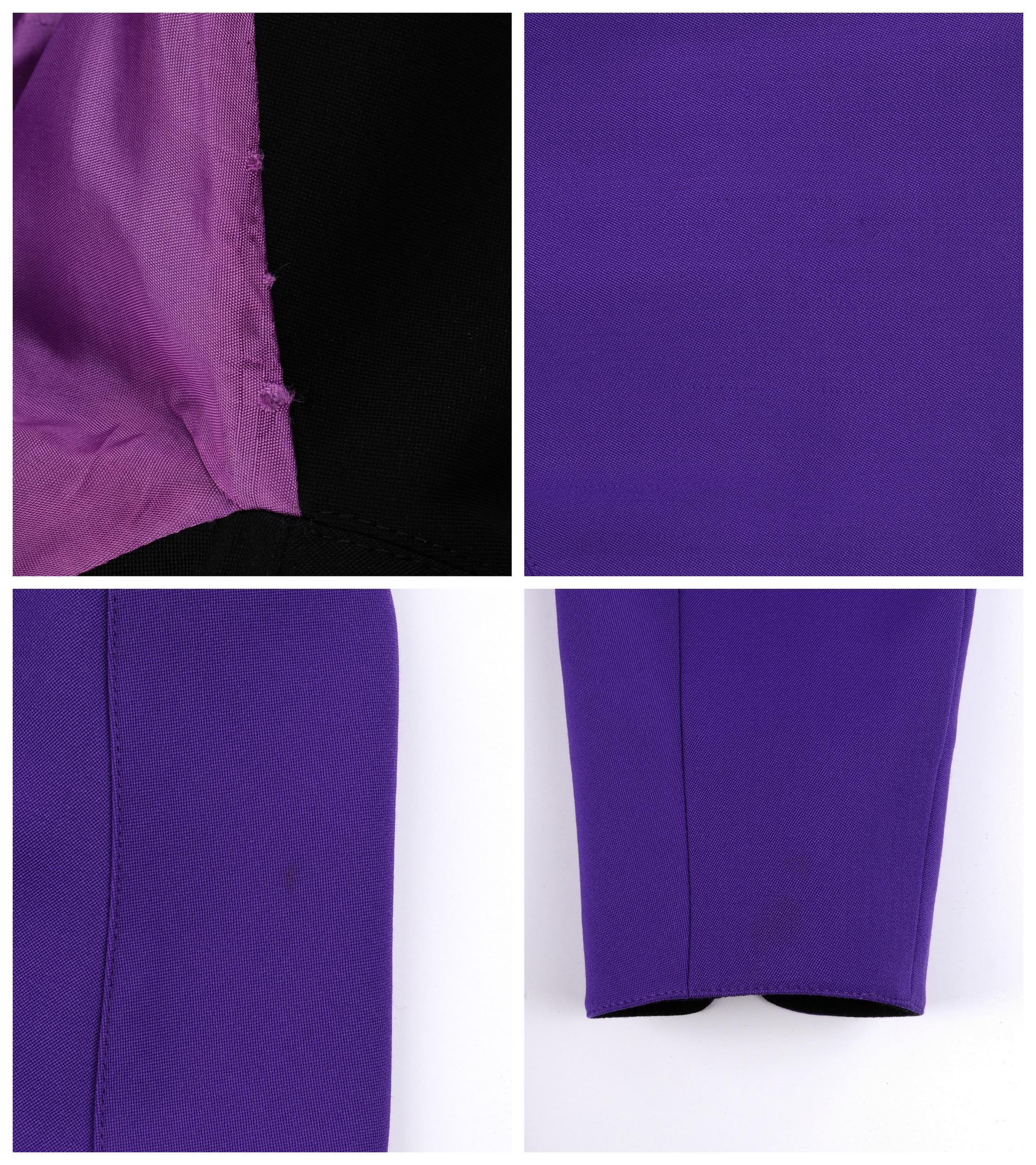 THERRY MUGLER c.1980’s Purple “Evil Eye” Structured Zip Up Peplum Blazer Jacket 4