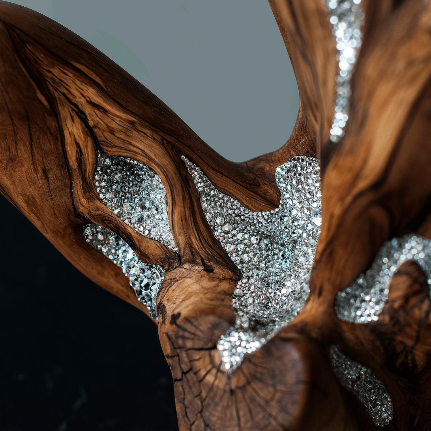 Thesaurus I Contemporary Design table with Swarovski Crystals, Marquina